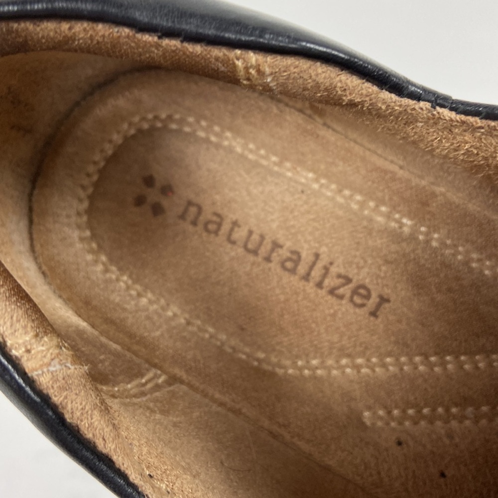 Naturalizer Jolton Black Leather Loafer Slip-on Low Heel Wedge Sz 7 - Picture 8 of 16